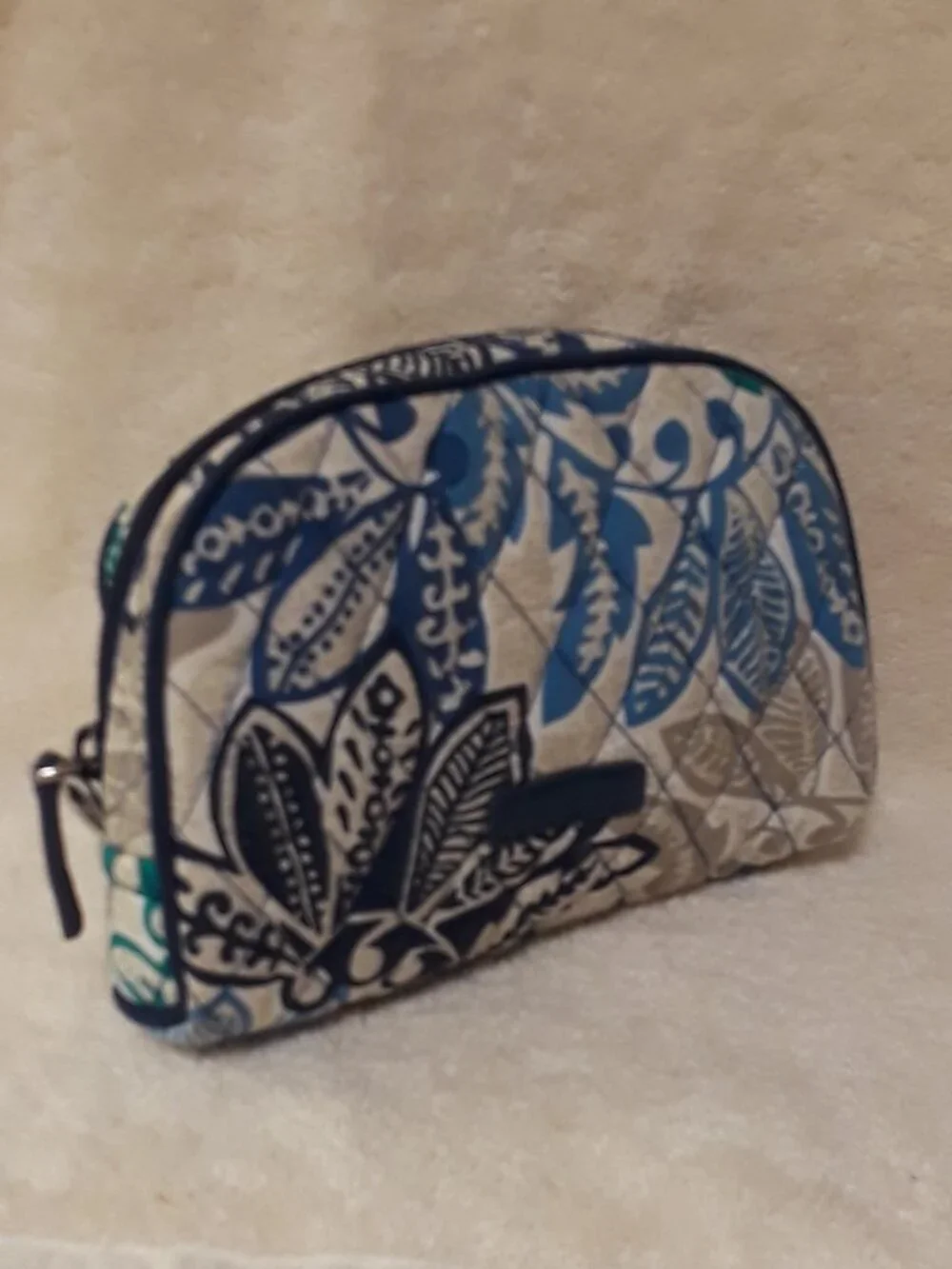 Cosmetic Bag Vera Bradley, Lined Interior, Quilted, Zip Top, Santiago Retired